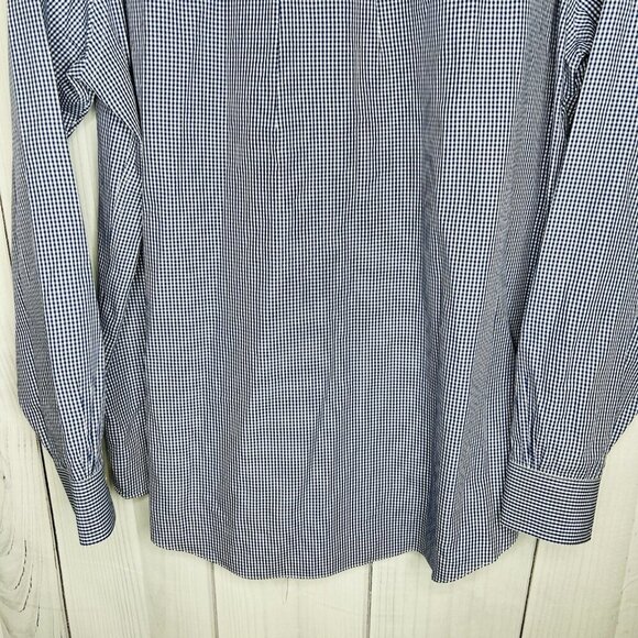 Brooks Brothers Madison Blue Gingham Supima Cotton Non-Iron Long-Sleeve Men's L - Picture 7 of 7